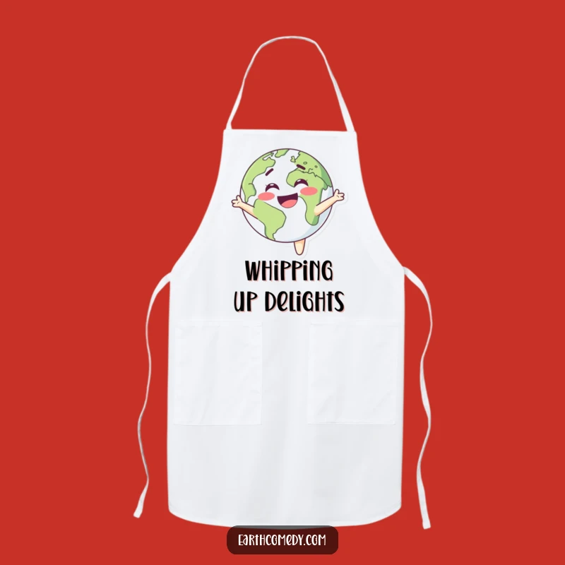 Funny Earth Apron: Spinning Delight Design, Kitchen Joy Gift!