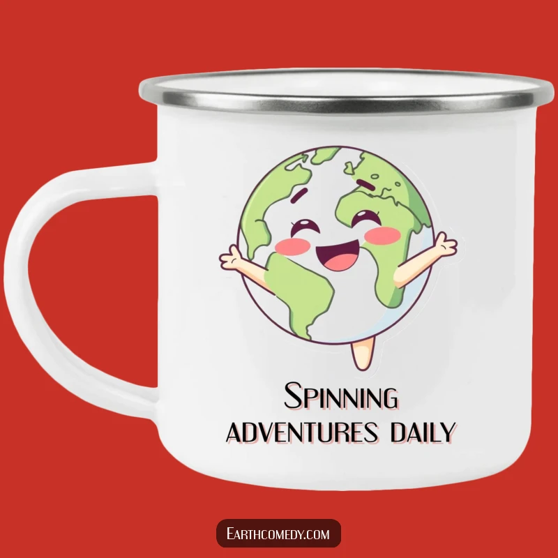 Funny Earth Camping Mug: Spinning Delight, Outdoor Joy & Fun Gifts!