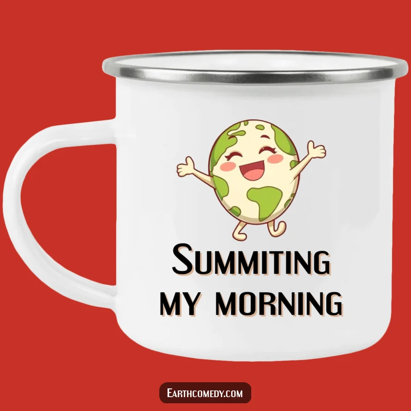 Funny Earth Camping Mug: Energetic Leap Design, Outdoor Fun & Gifts!