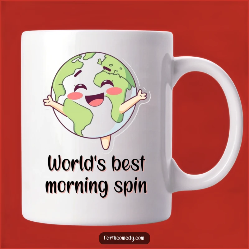 Funny Earth Mug: Spinning Delight Design, Joyful & Fun Gift!