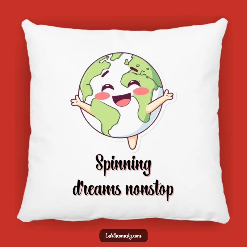 Funny Earth Pillow: Spinning Delight Comfort, Cozy & Joyful Accent!