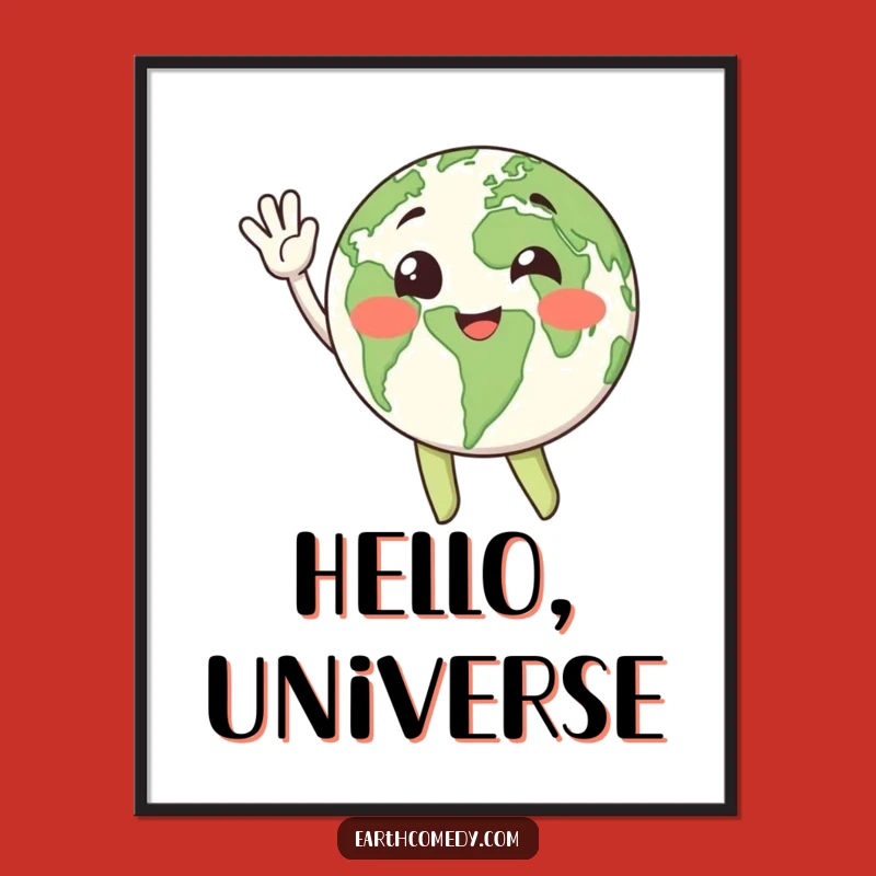 Funny Earth Golf Digital Art - Happy Planet Wall Decor