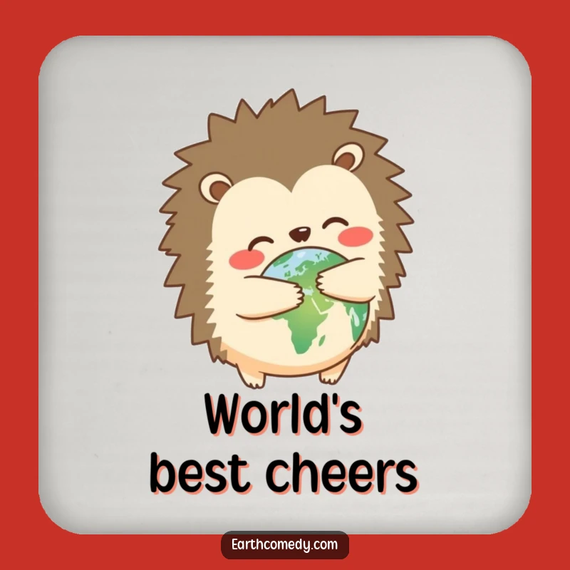 Funny Hedgehog Earth Hugger Drink Coasters - Protect Surfaces with Adorable Charm!