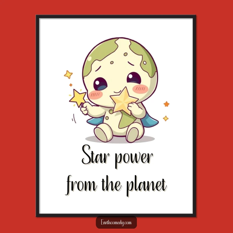 Earth with Star Free Printable Wall Art - Funny Downloadable Art