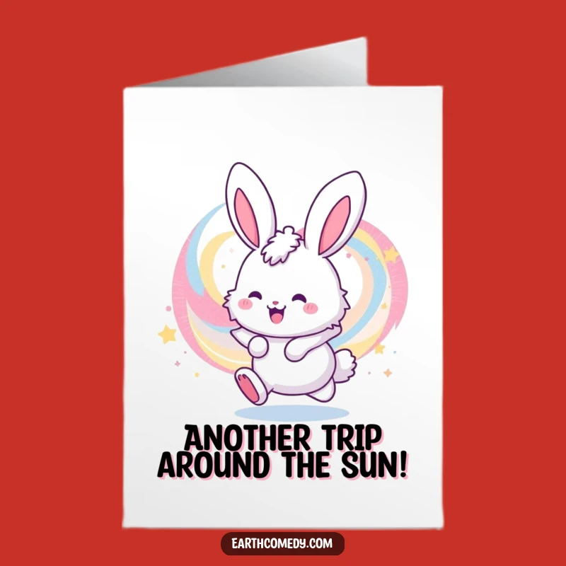 Free Printable Bunny Galaxy Birthday Card - Funny Downloadable Gift for Space Lovers