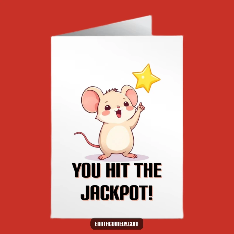 Free Printable Mouse Star Congratulations Card - Humorous Downloadable for Reaching Goals