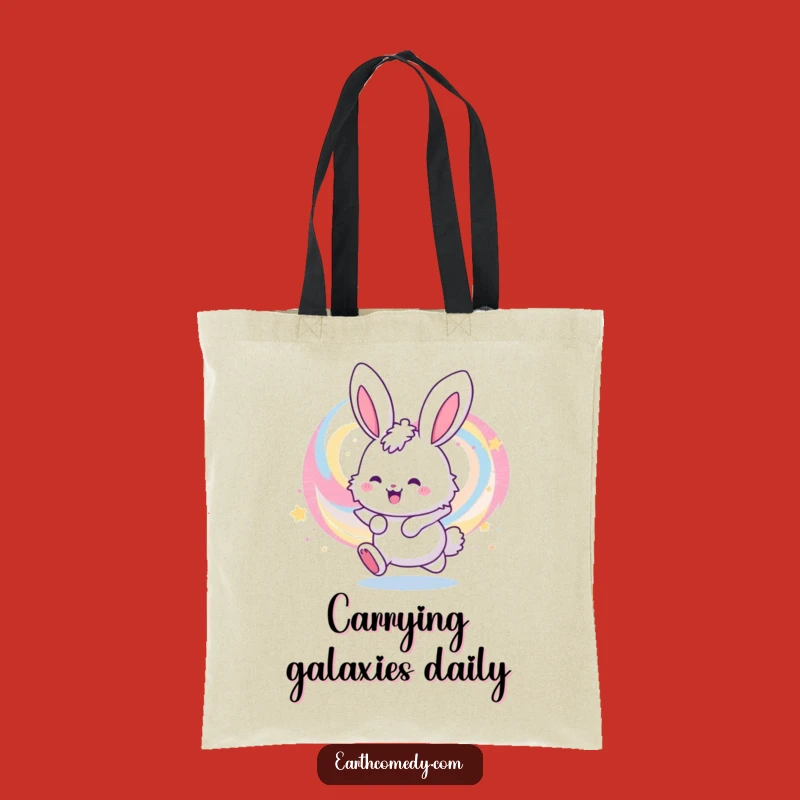 Funny Bunny Galaxy Tote Bag: Carry Your Laughs Across the Universe in Style