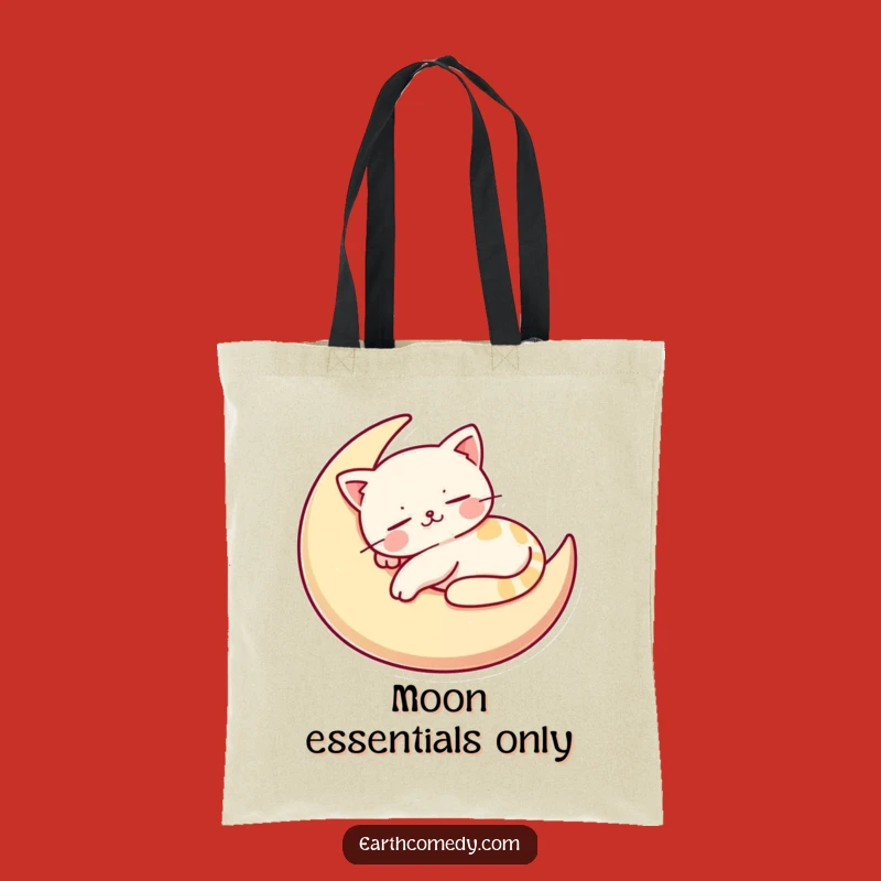 Funny Cat Moon Tote Bag: Carry Your Comfort and Laughs Anywhere You Go