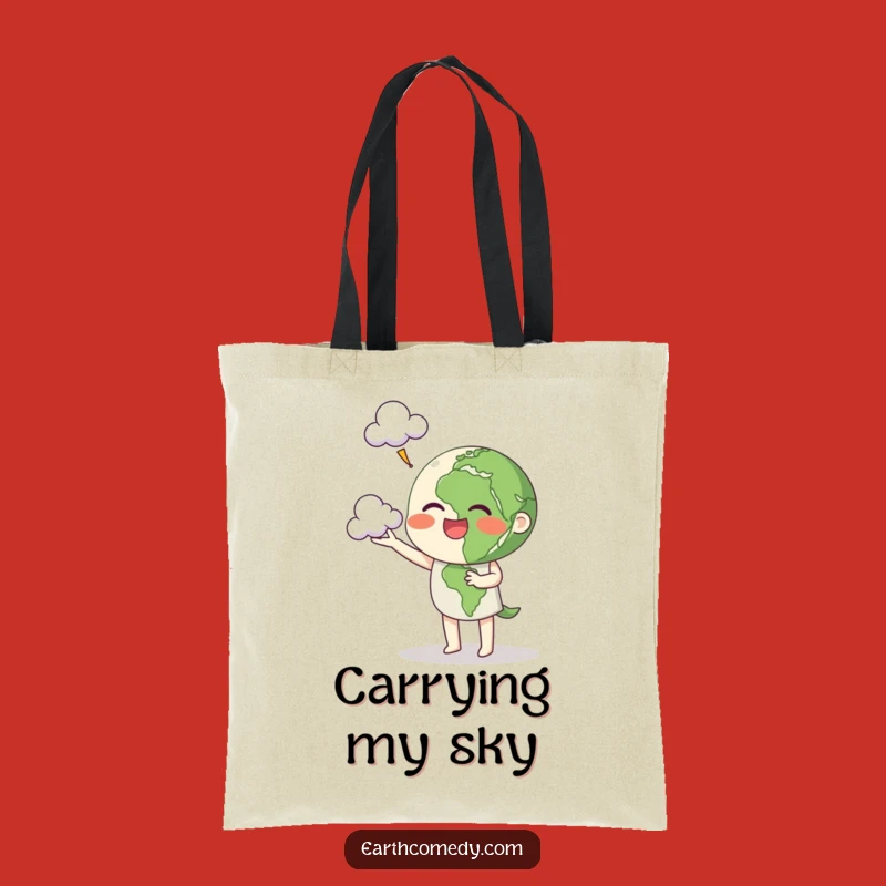 Funny Earth Tote Bag: Cloud Juggling Design, Carry Your Cheer!